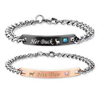 Bracelet for Couples Letters Always Forever Stainless Steel Relationship Matching Promise Couples Bracelets Set for Husband Wife