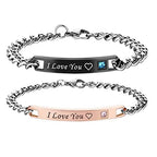 Bracelet for Couples Letters Always Forever Stainless Steel Relationship Matching Promise Couples Bracelets Set for Husband Wife
